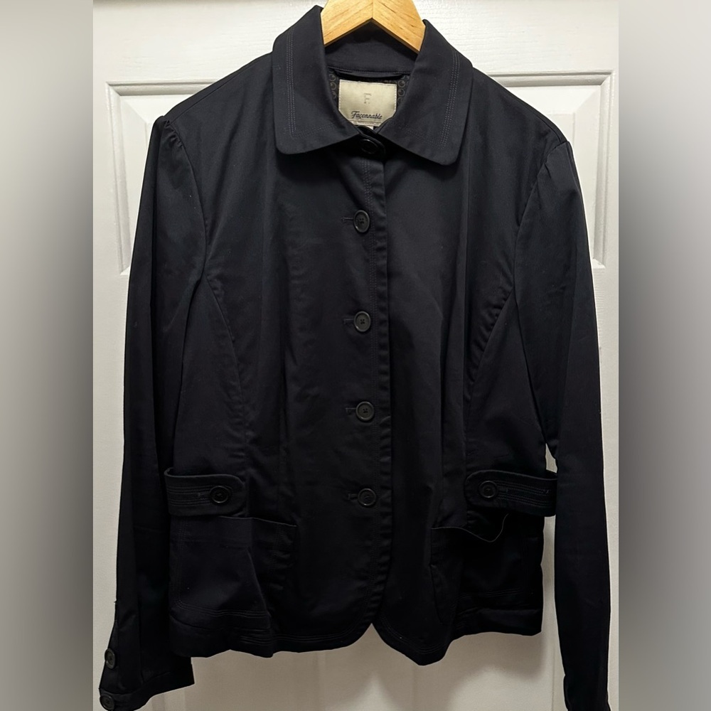 Faconnable Navy Blue Light Utility Jacket Size Large
